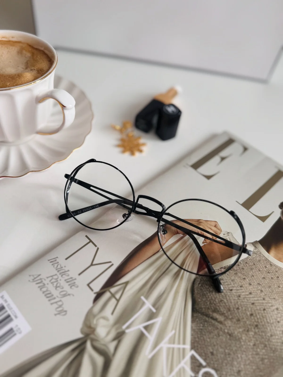 Classic ROUND Wayf School TUPAC 2PAC Clear Lens Eyeglasses Women Men Metal Gold